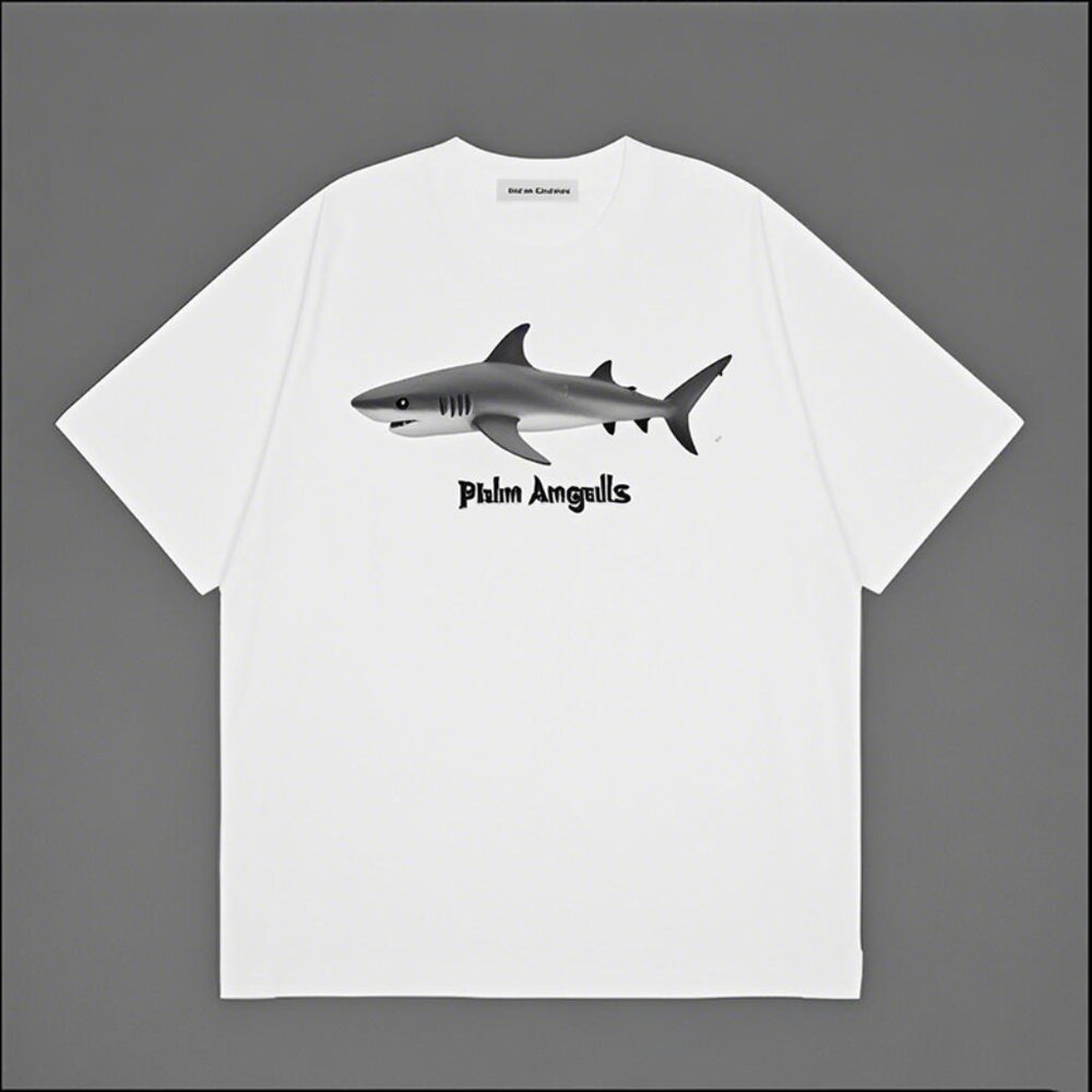 NWT Palm Angels Broken Tail Shark Short Sleeve T-Shirt